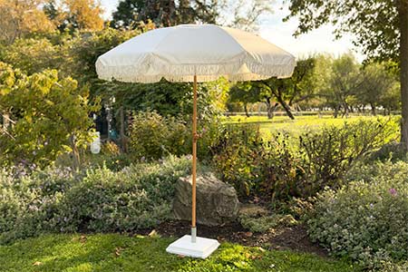 High Quality Rentals - Elegant-Cream 7ft Fringe Umbrella High Quality Rentals - Elegant-Cream 7ft Fringe Umbrella