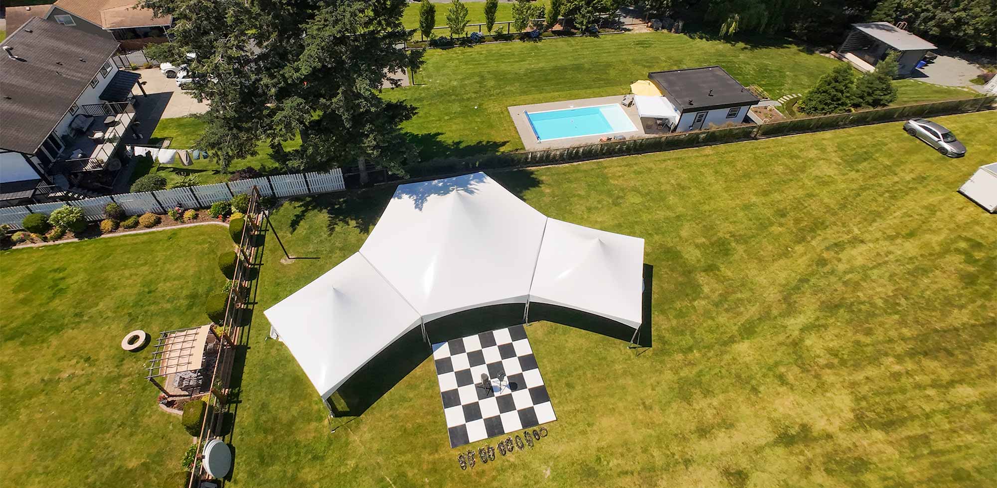 High Quality Rentals - Hexagonal Tent With 2x 20x20 Tents