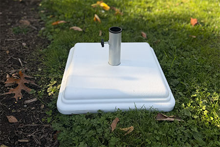 High Quality Rentals - Stylish White Umbrella Base High Quality Rentals - Stylish White Umbrella Base